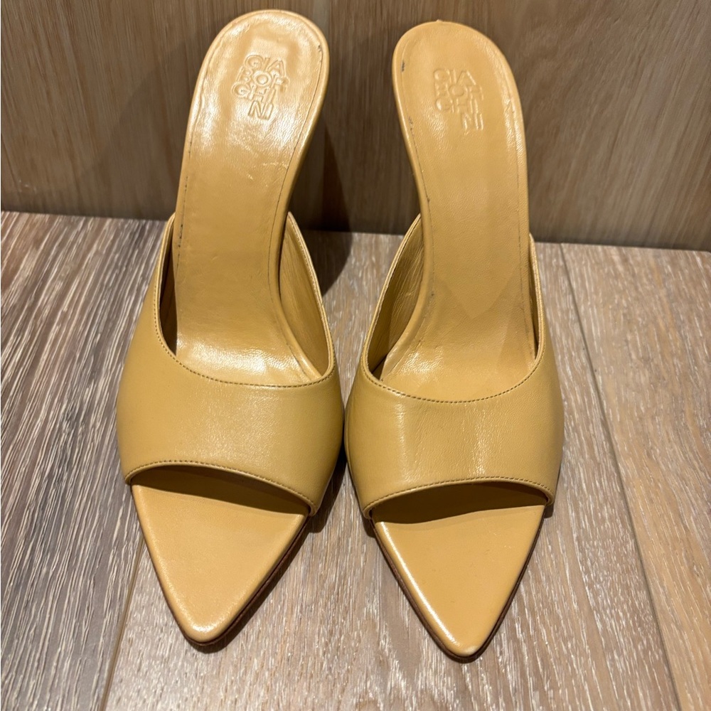 Gia Borghini Yellow Heeled Mules